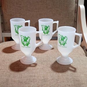 Vintage Milk Glass Irish Coffee Mugs